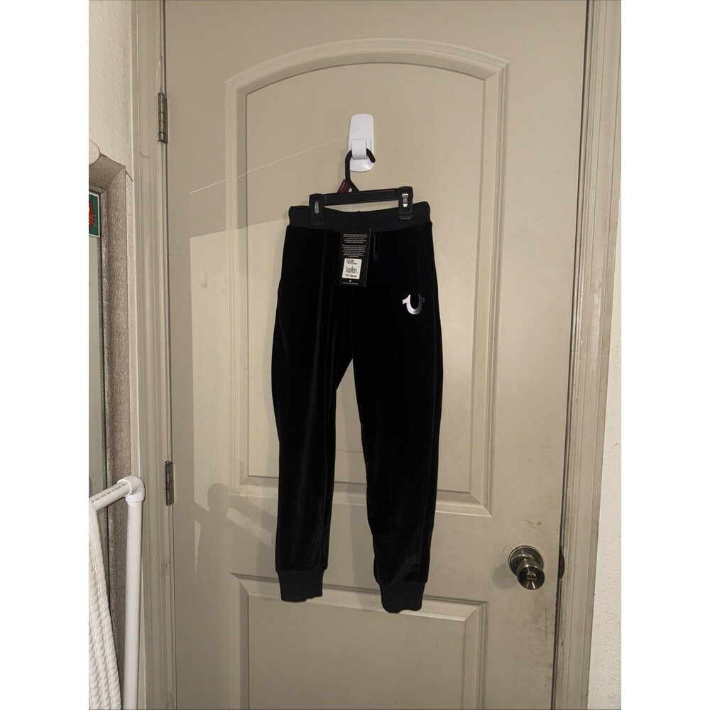 Woman/ Teen new tag TRUE RELIGION black velour jogger pants SZ S/P